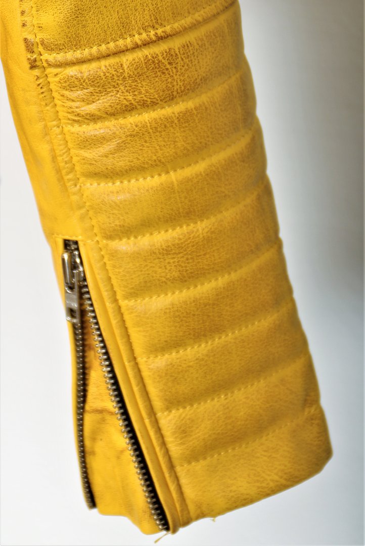 Lederjacke aus ECHT Leder mit Steppung in gelb