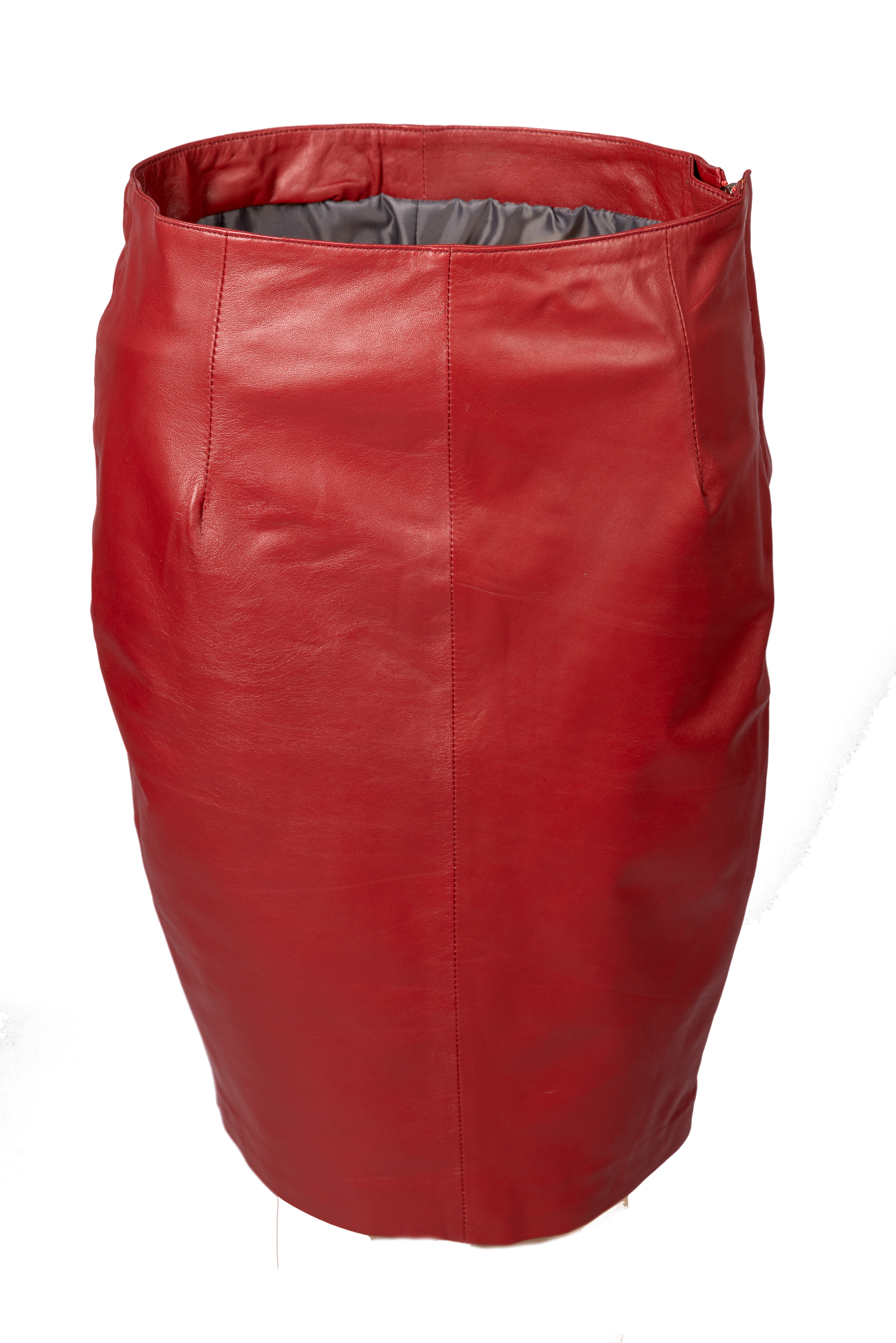 Leather Pencil Skirt made of  GENUINE Leather in elegant Dark Red