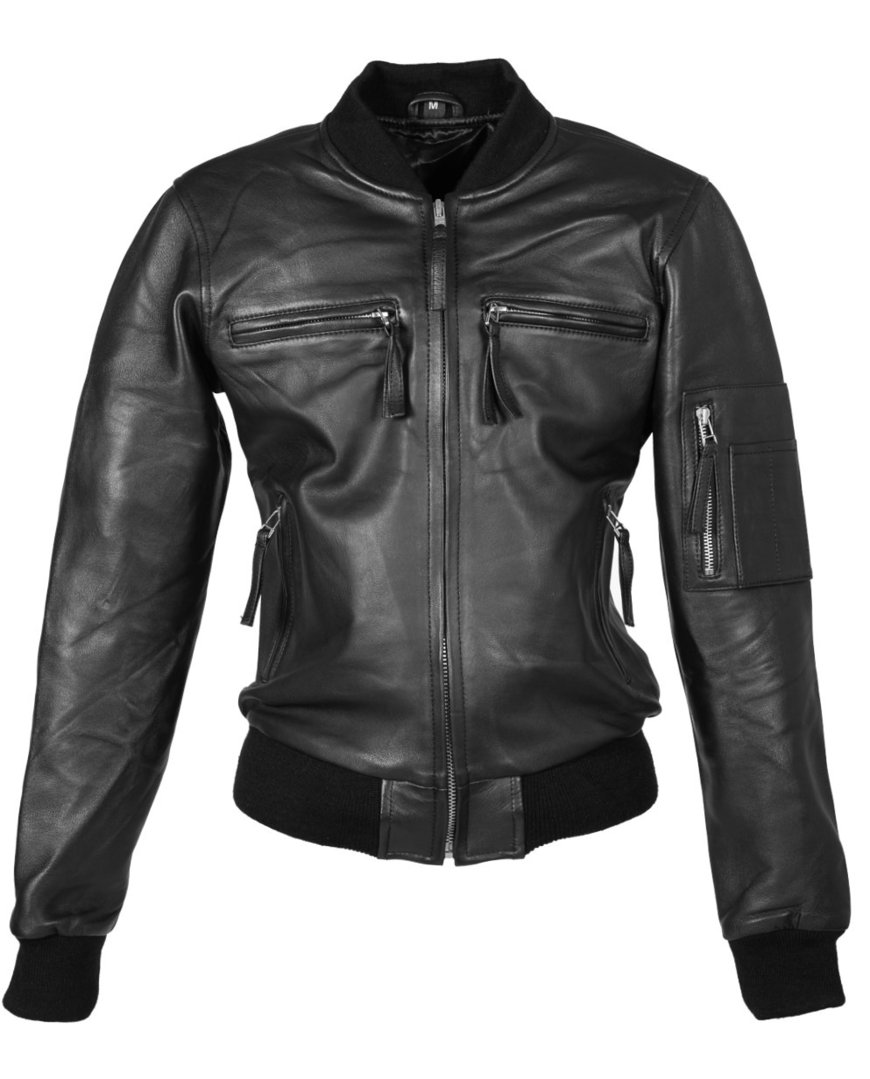 Leather Jacket Blouson Bomber Jacket in Leather for ladies