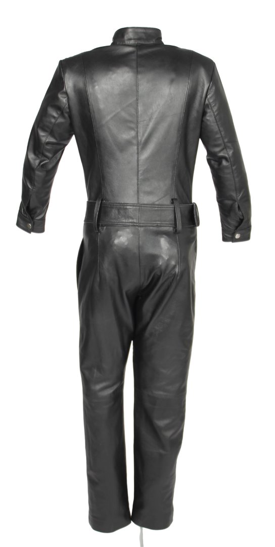 Leather Jumpsuit Leather Overall in elegant black