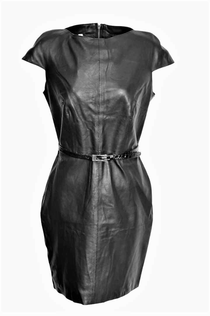 Leather Dress in GENUINE Leather in classic black