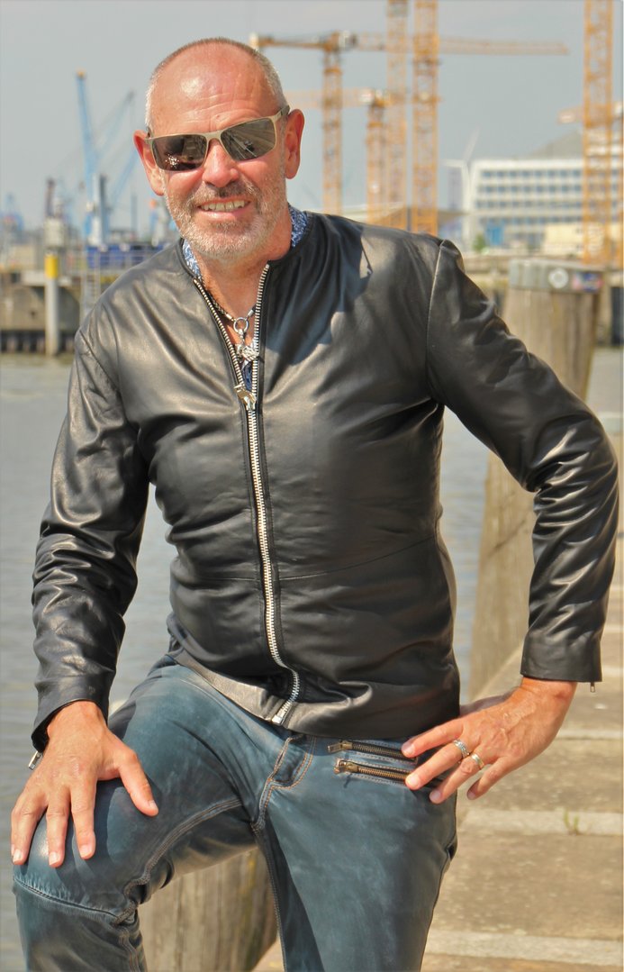 Leather jacket - leather sweater GENUINE LEATHER for men