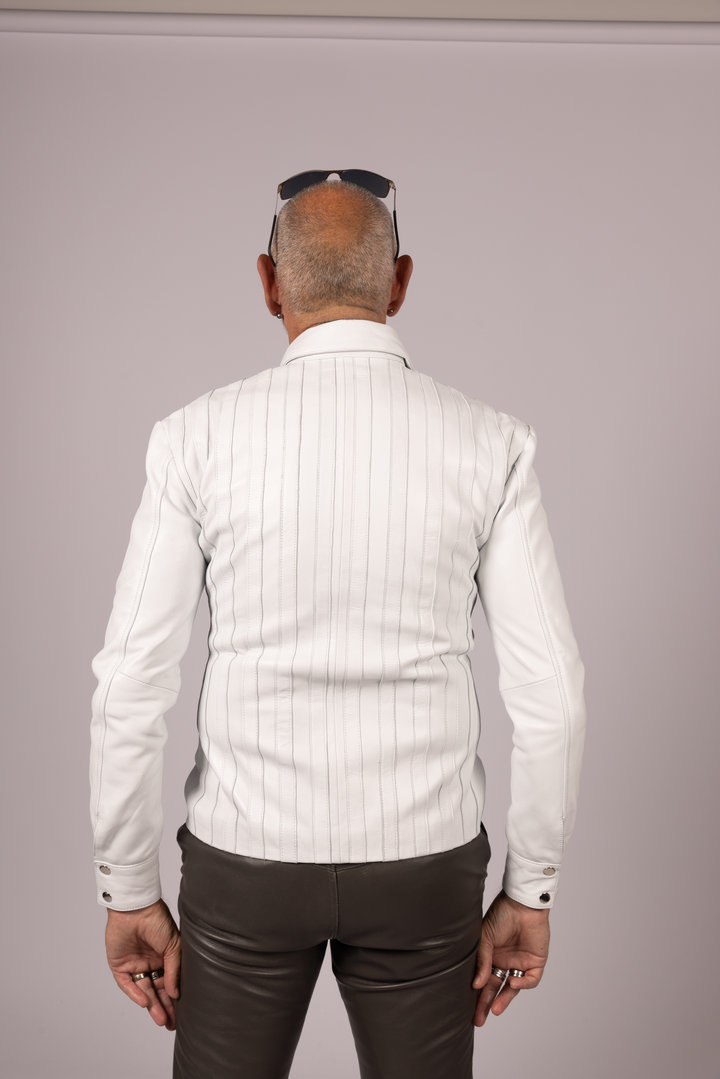 Lederhemd Lederjacke aus ECHT Leder in weiß