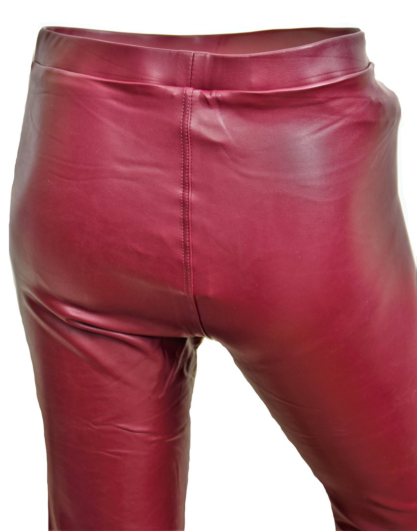 Stretch leather pants as leather leggings dark - red