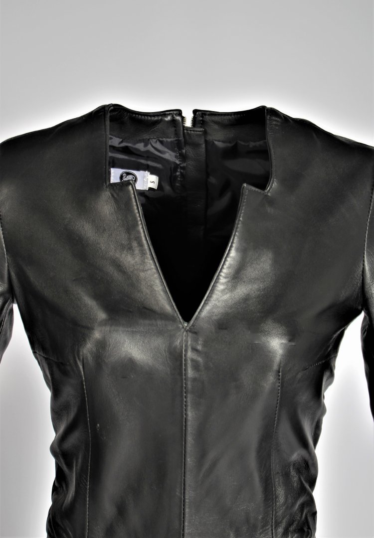 LEATHER dress in genuine leather as designer dress in black