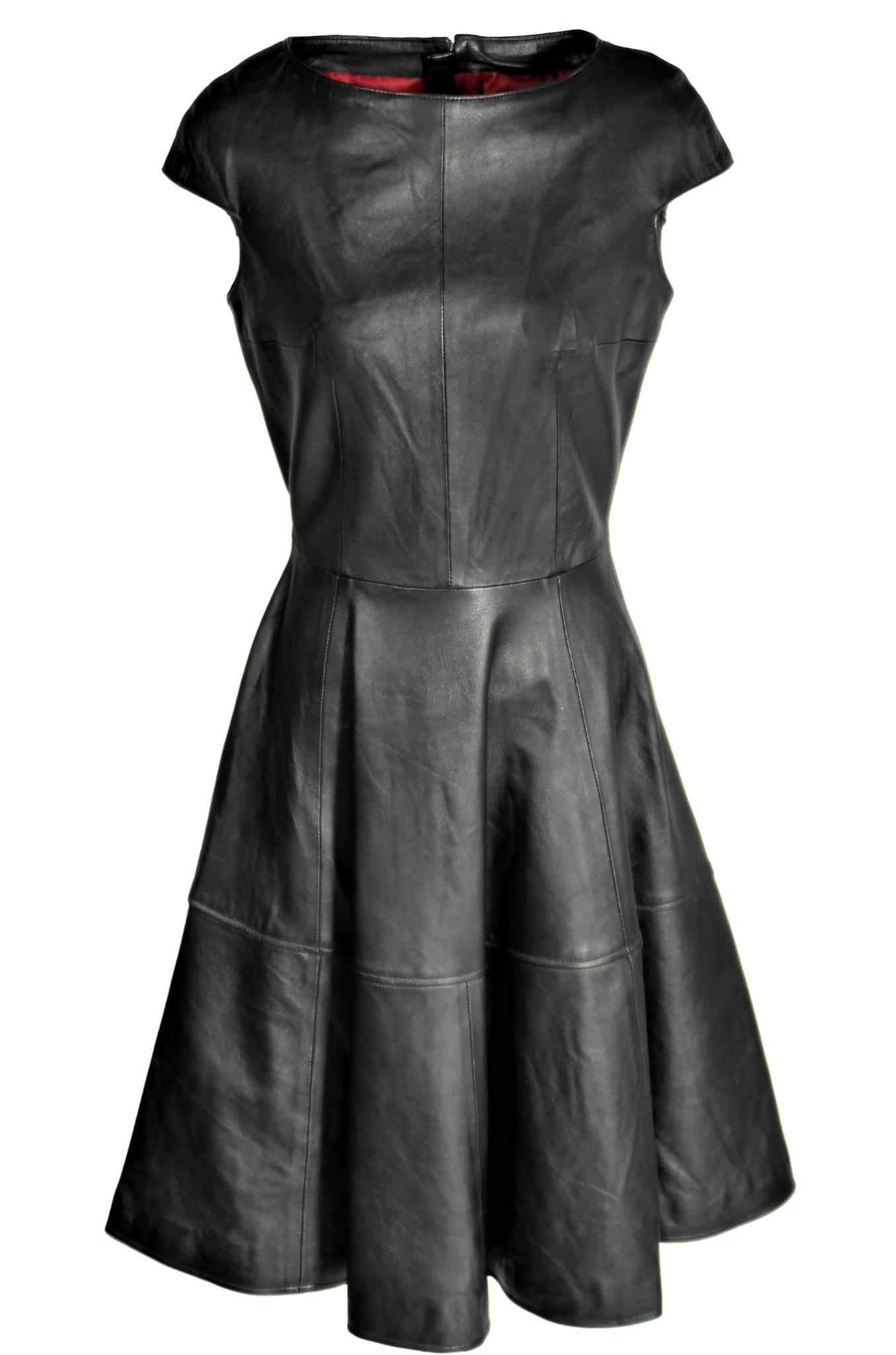 A-Style - vestido de cuero en cuero REAL ROJO - Merano
