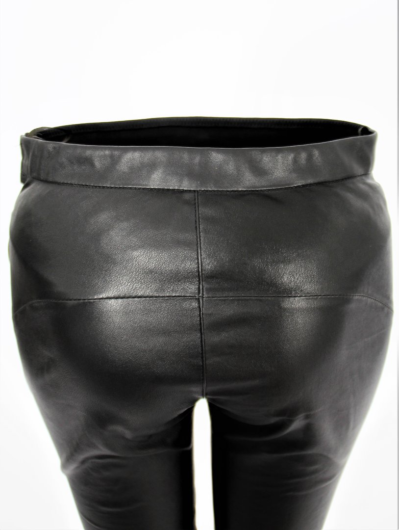 Stretch leather pants as REAL leather leggings black