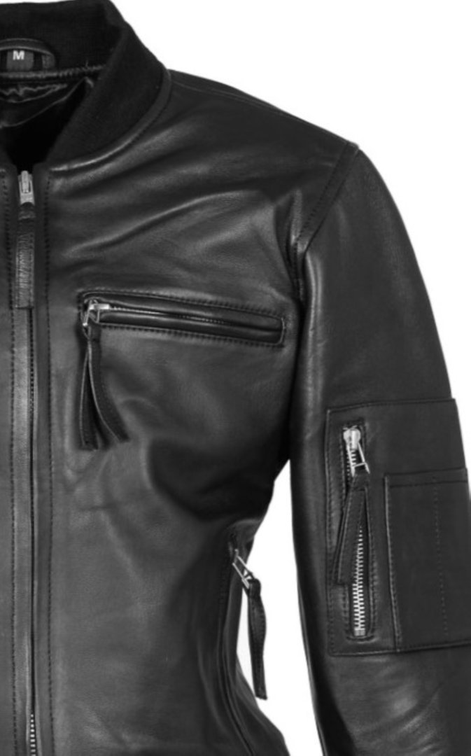 Leather Jacket Blouson Bomber Jacket in Leather for ladies