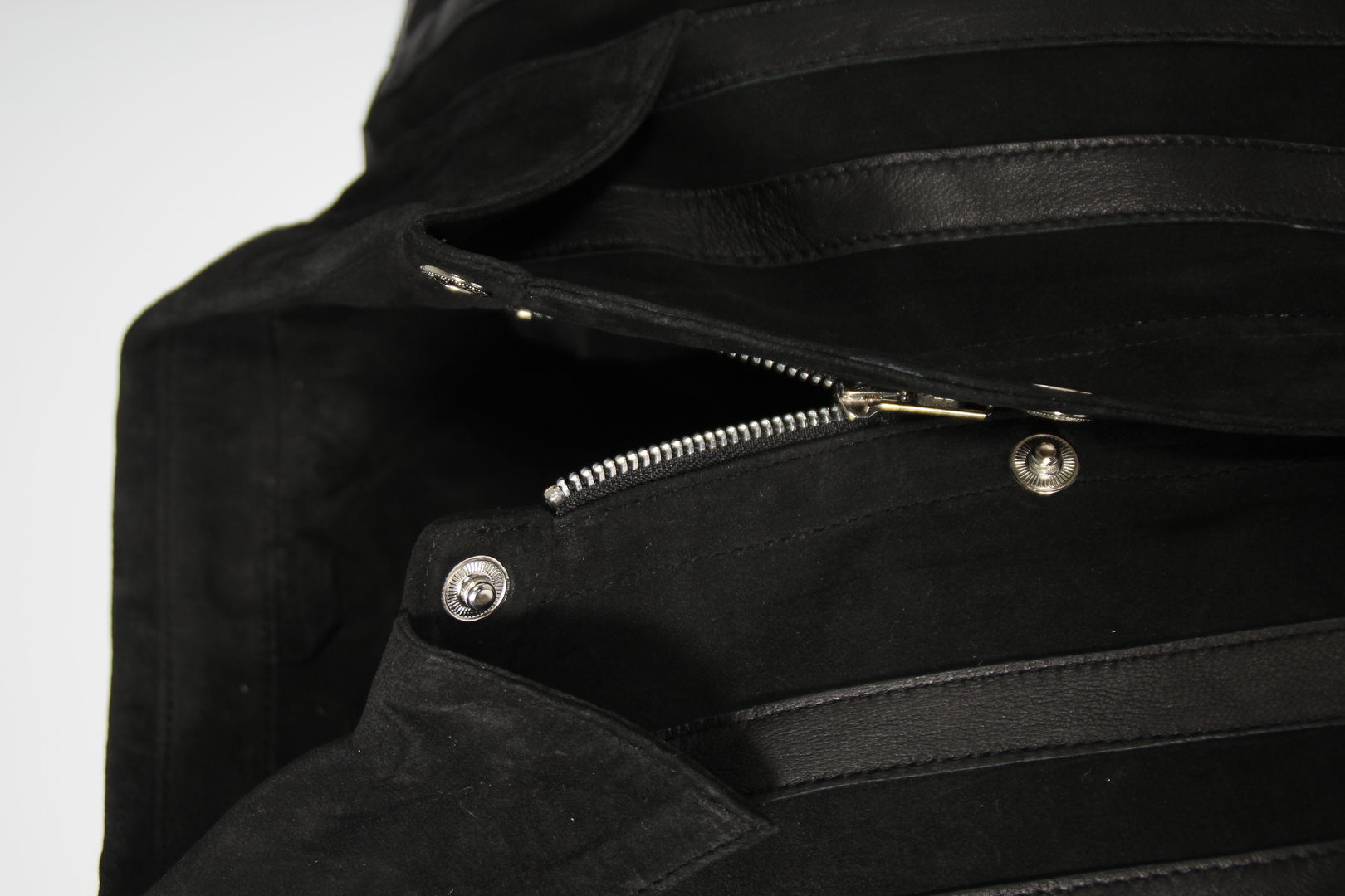 Lederhemd Lederjacke aus ECHT Leder/ Velourleder in schwarz