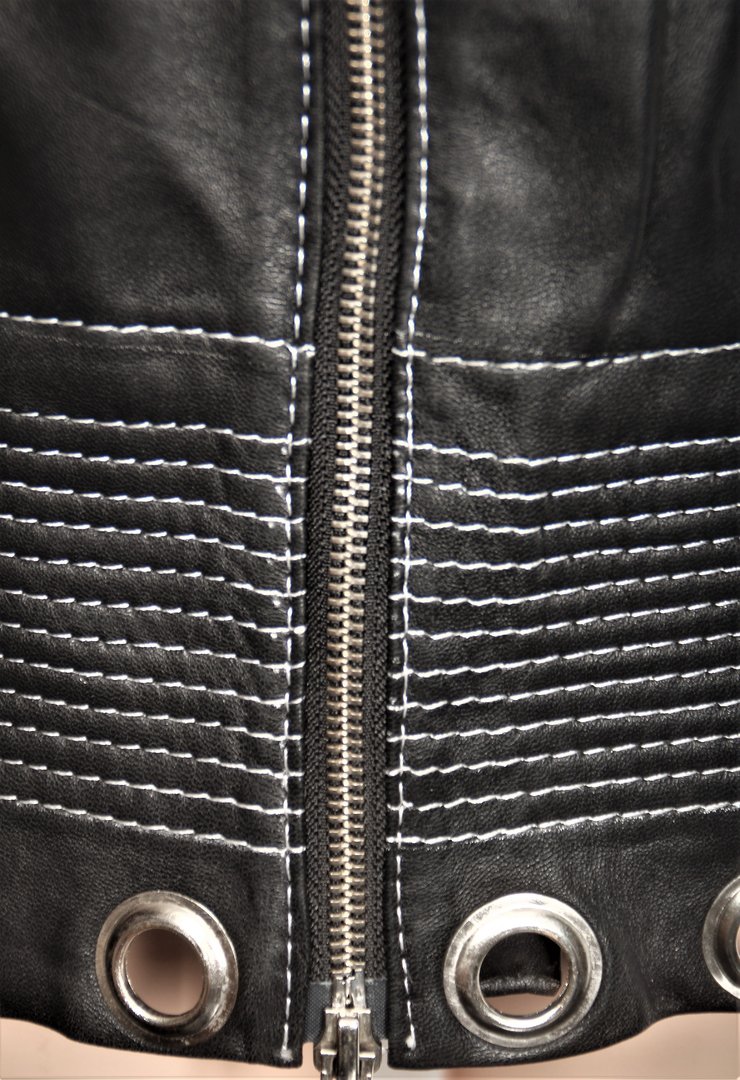 Lederrock aus ECHT-Leder coole schwarz mit Nieten