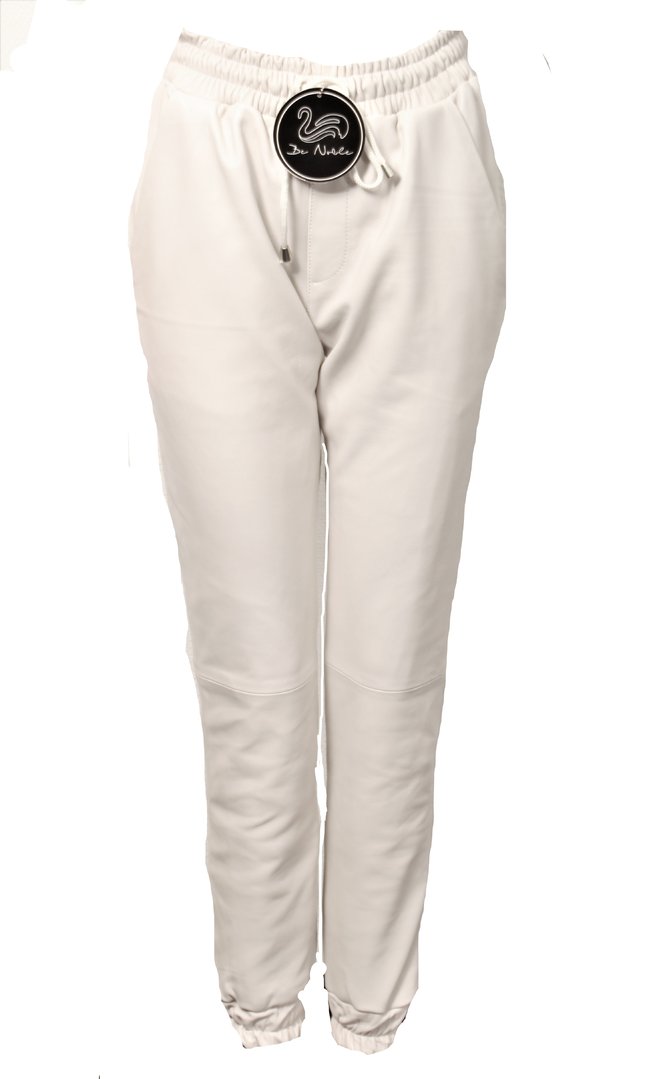 Jogging Trousers in GENUINE LEATHER for MANN White