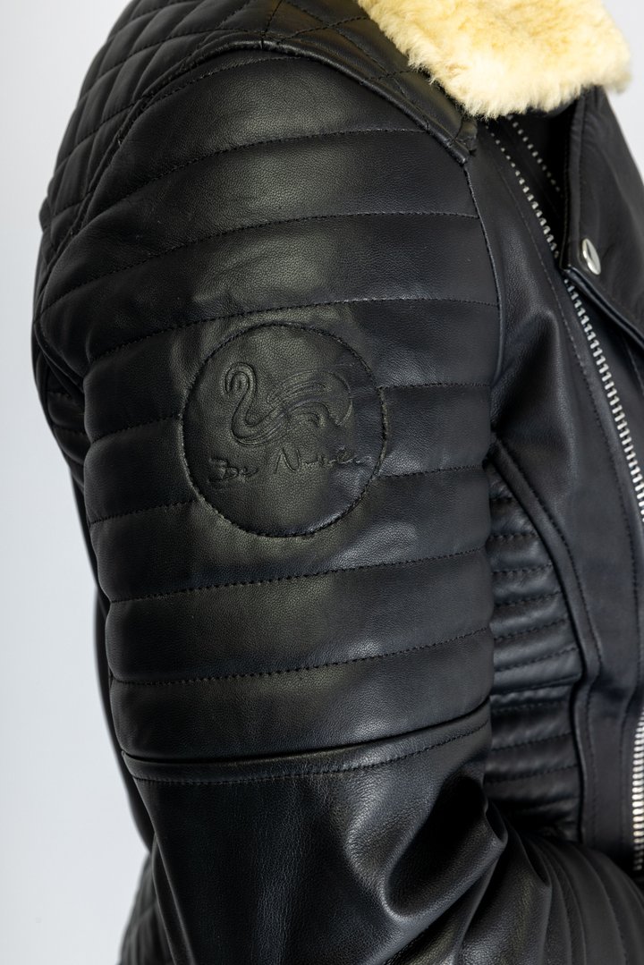 Biker Leather Jacket in GENUINE LEATHER Lamb Nappa for men