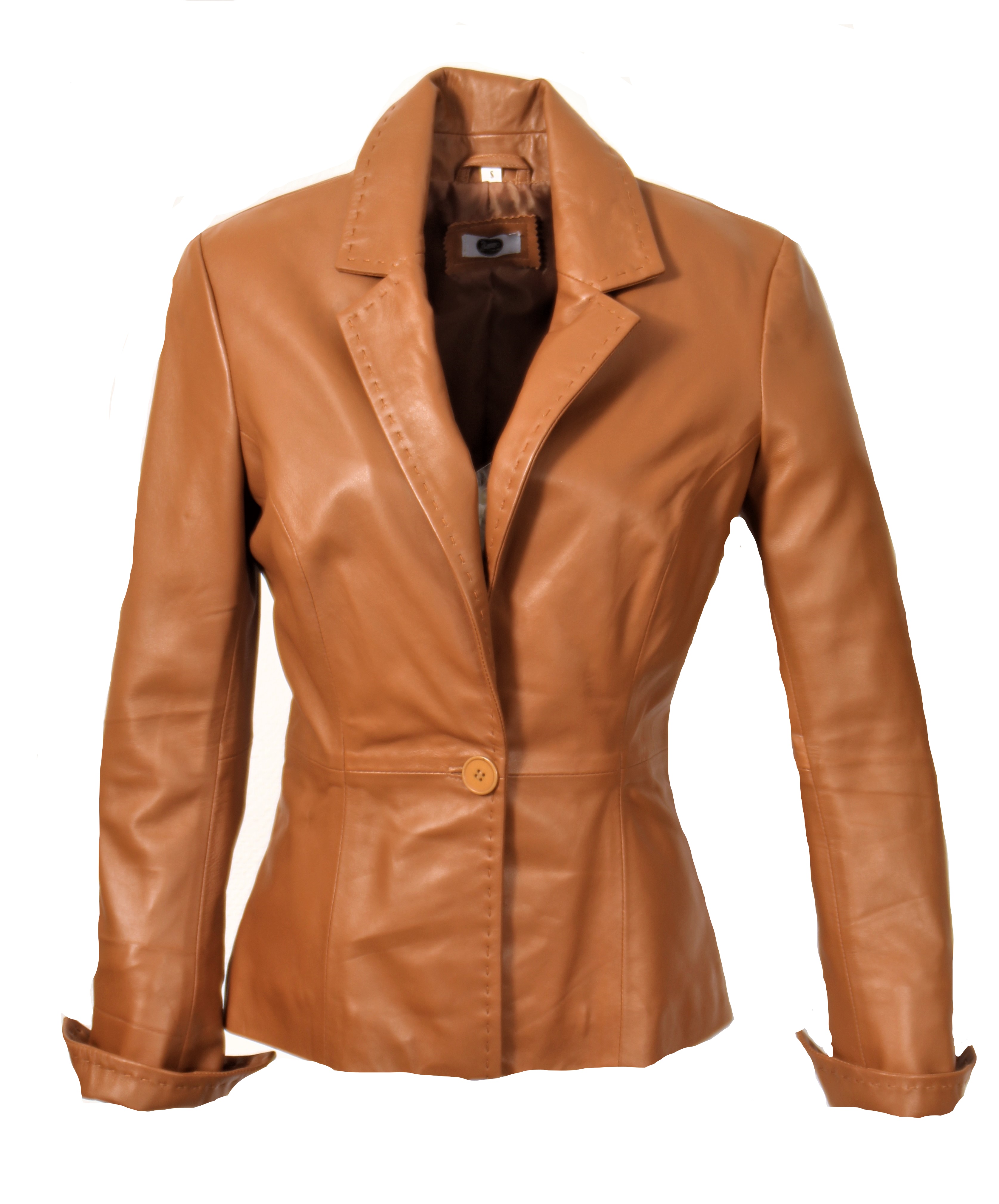 Leather Jacket - Leather Blazer GENUINE LEATHER Cognac