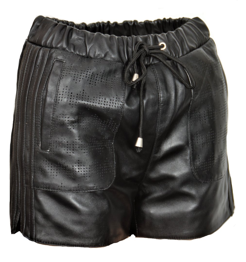 Leder-Shorts Sporthose aus ECHT-Leder schwarz