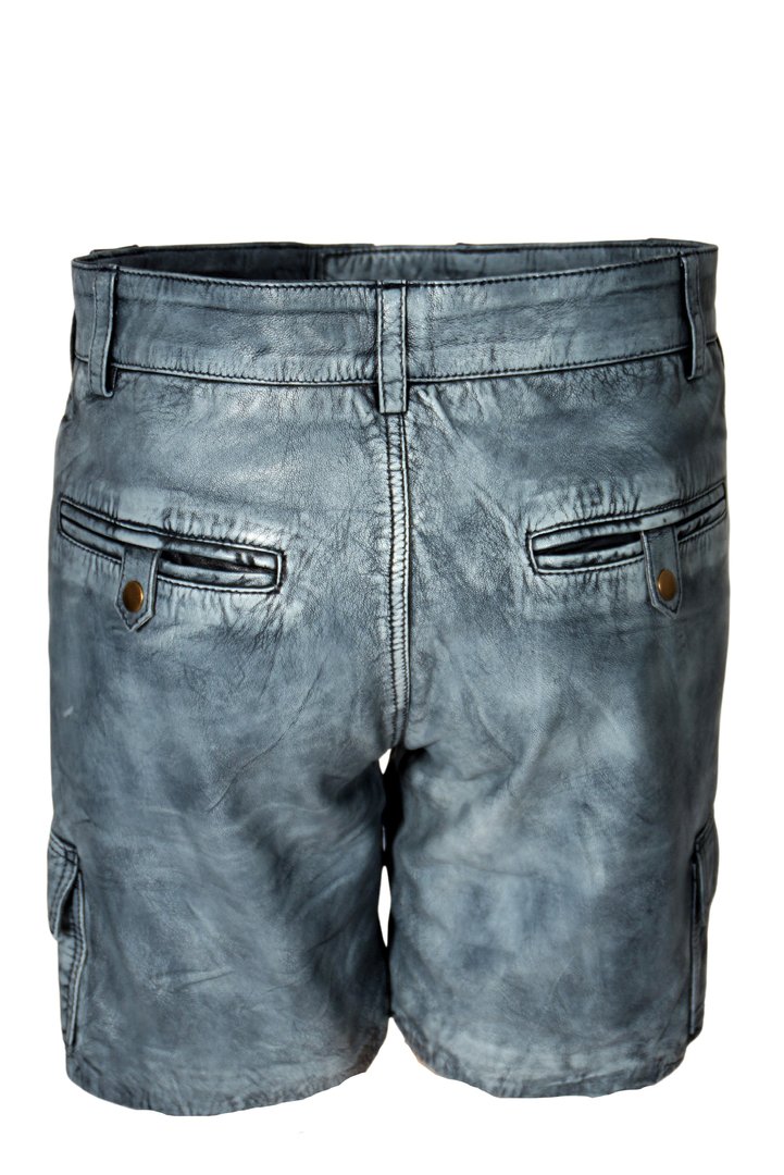 Pantalones cortos de cuero pantalones cargo de estilo vintage CUERO AUTÉNTICO azul