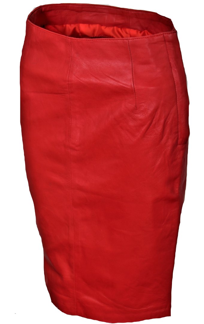 Leather Pencil Skirt made of  GENUINE Leather in elegant Dark Red