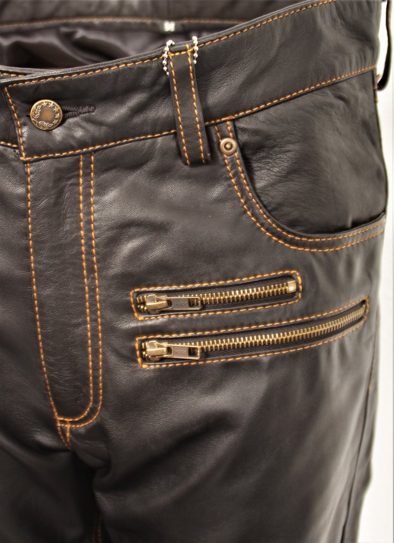 GENUINE Leather Trousers as Designer Leather-Jeans