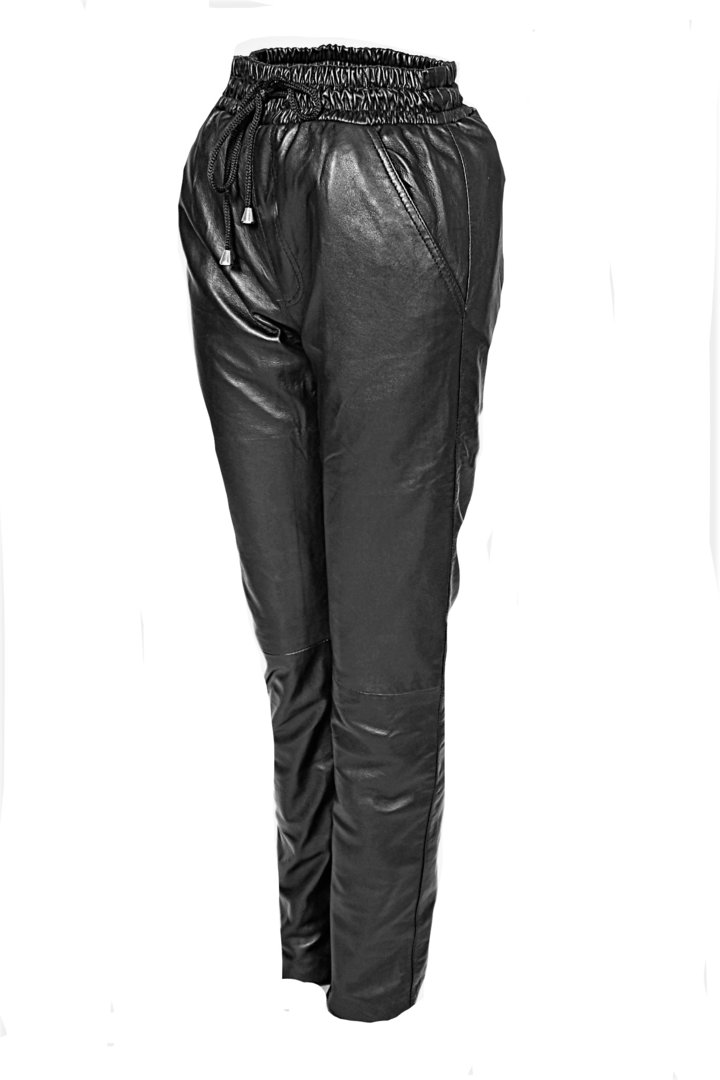 Pantalones de cuero pantalones de jogging CUERO GENUINO en negro y gris
