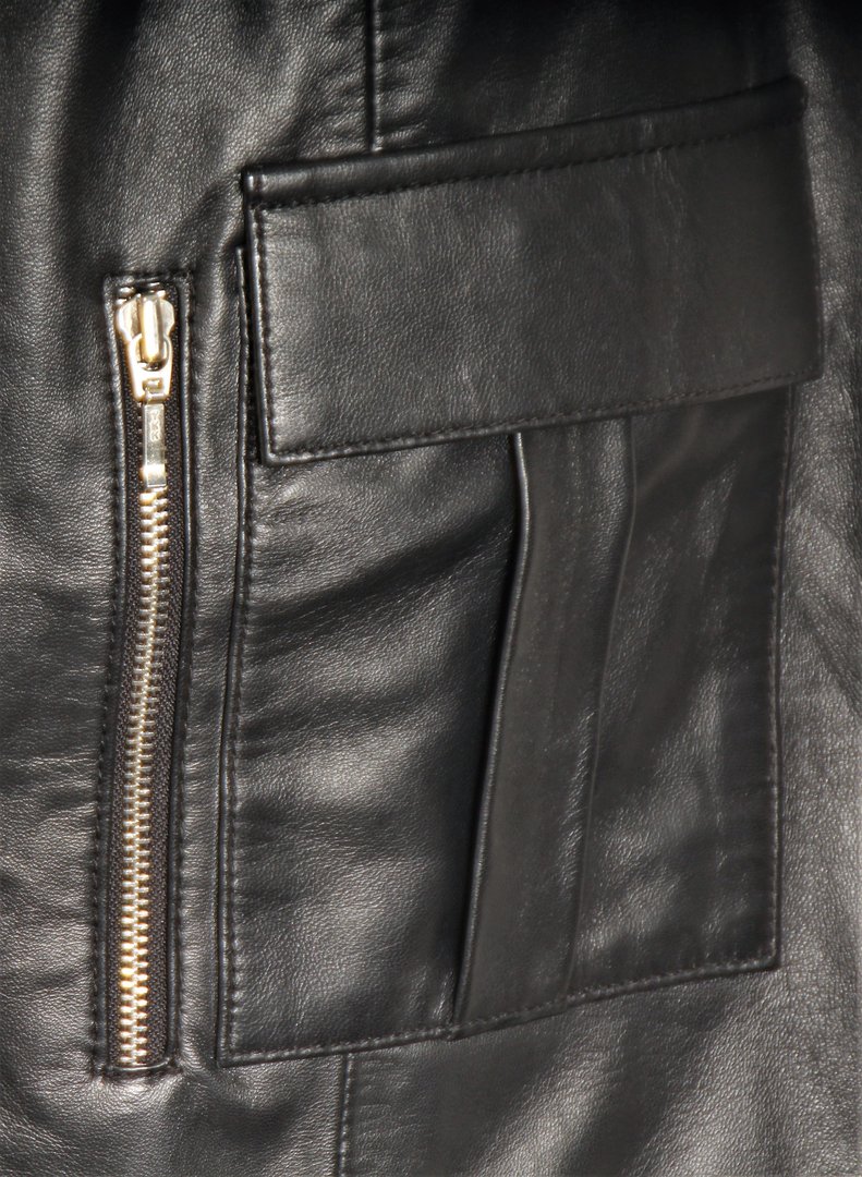 GENUINE LEATHER DRESS in BLACK -Beverly Hills-