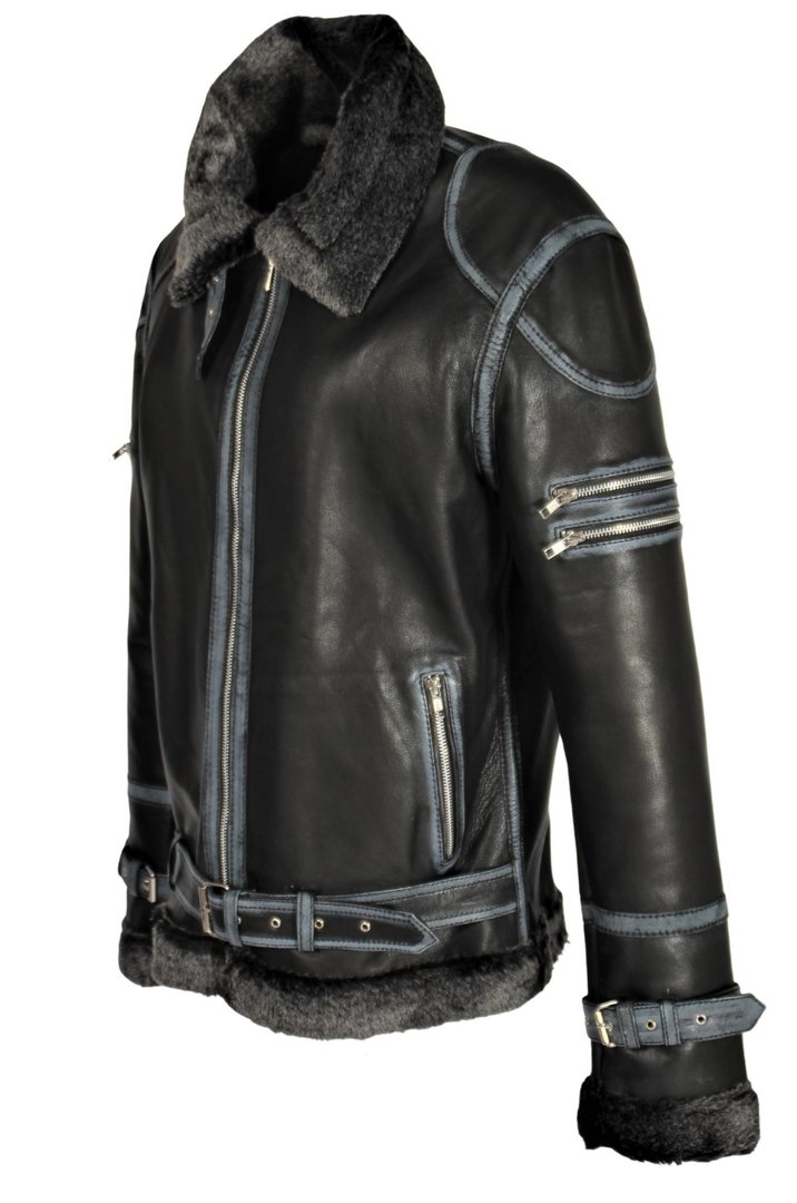 Leather jacket winter jacket in REAL leather with fur