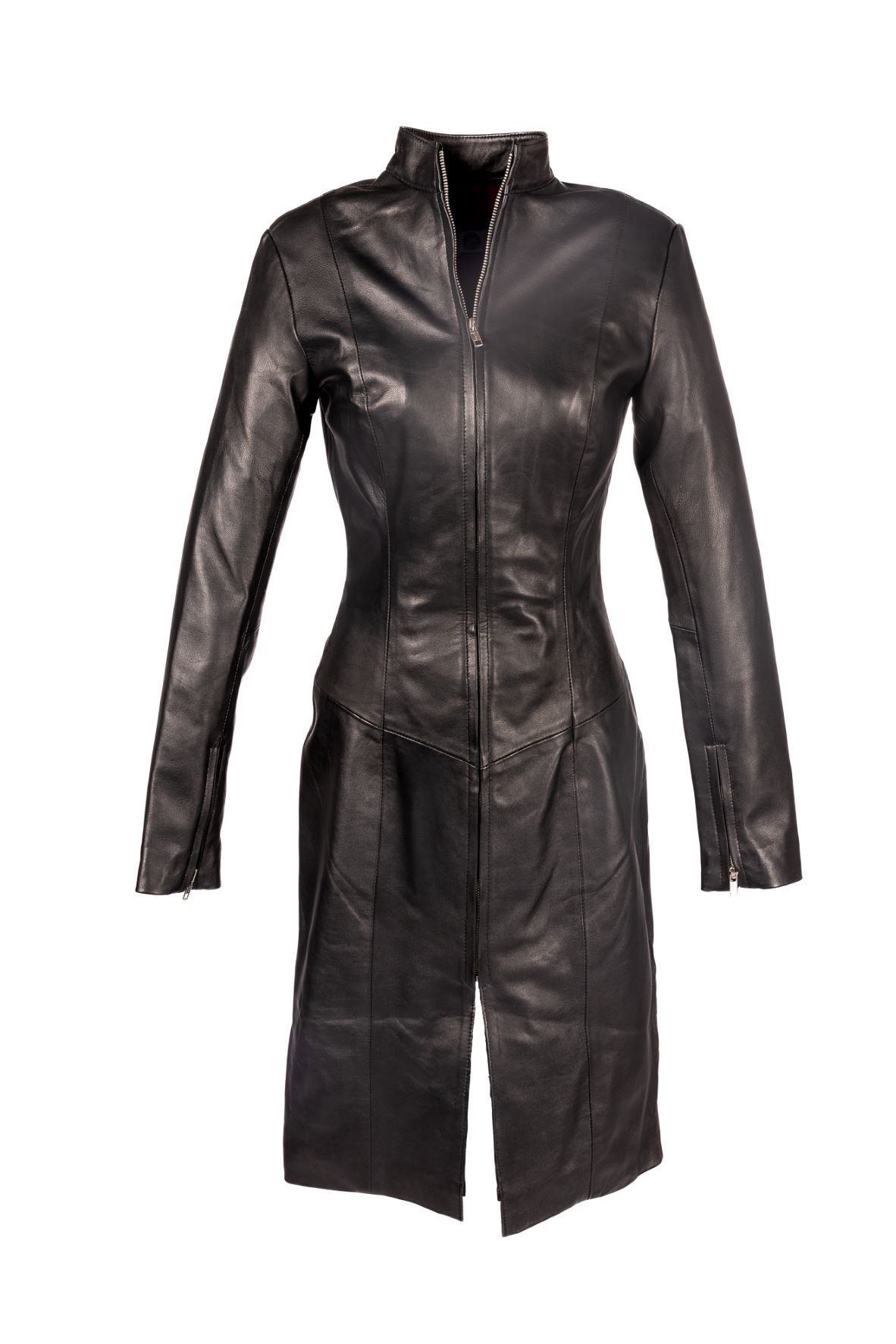 Leather Coat Leather Dress in GENUINE LEATHER with Zipper