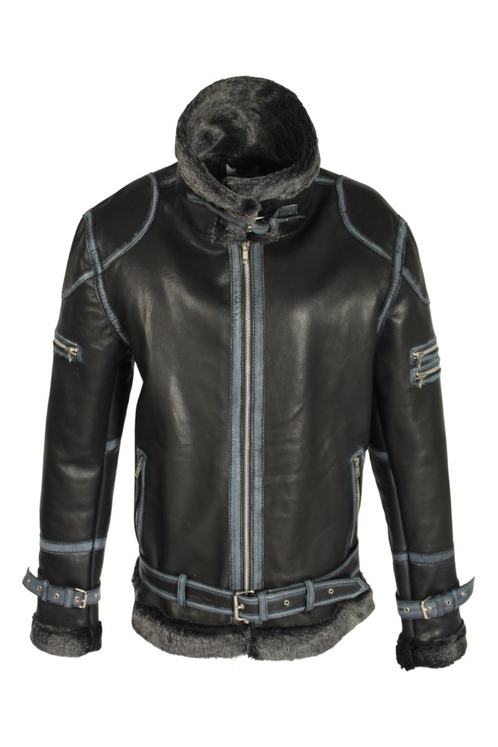 Leather jacket winter jacket in REAL leather with fur