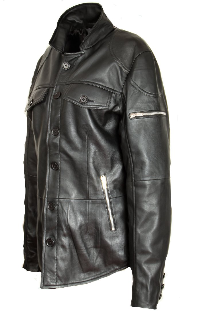 GENUINE Leather Blouse Leather Jacket in Black