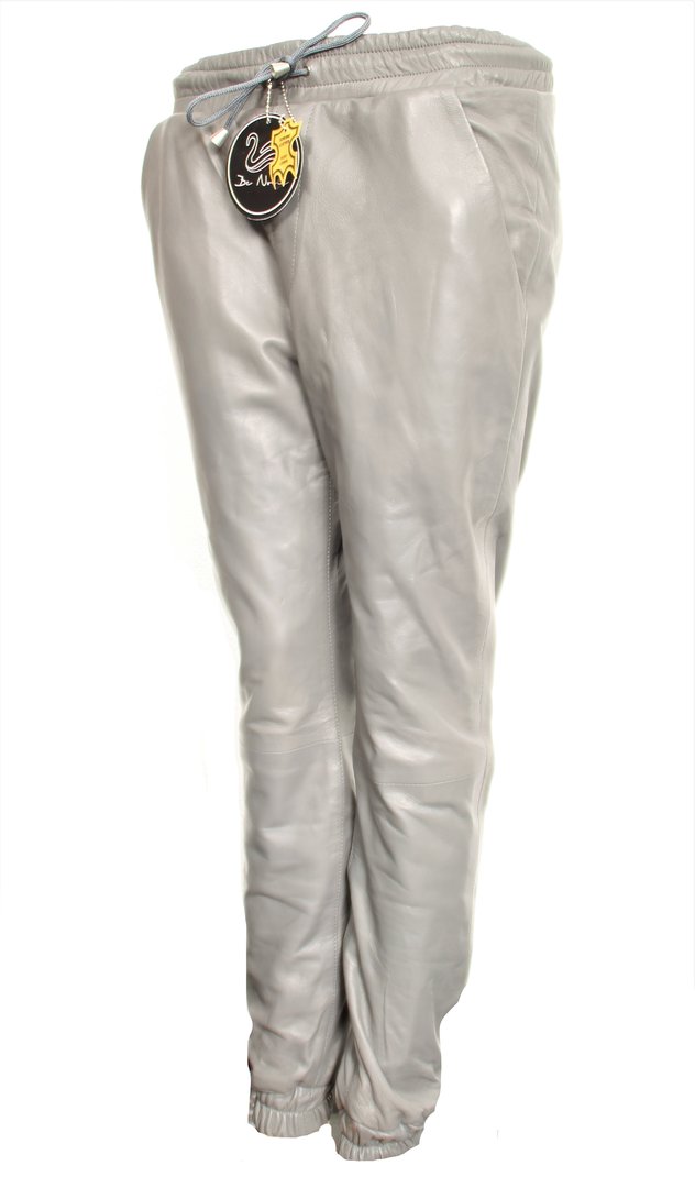 Jogging Trousers Made of GENUINE Leather in grey