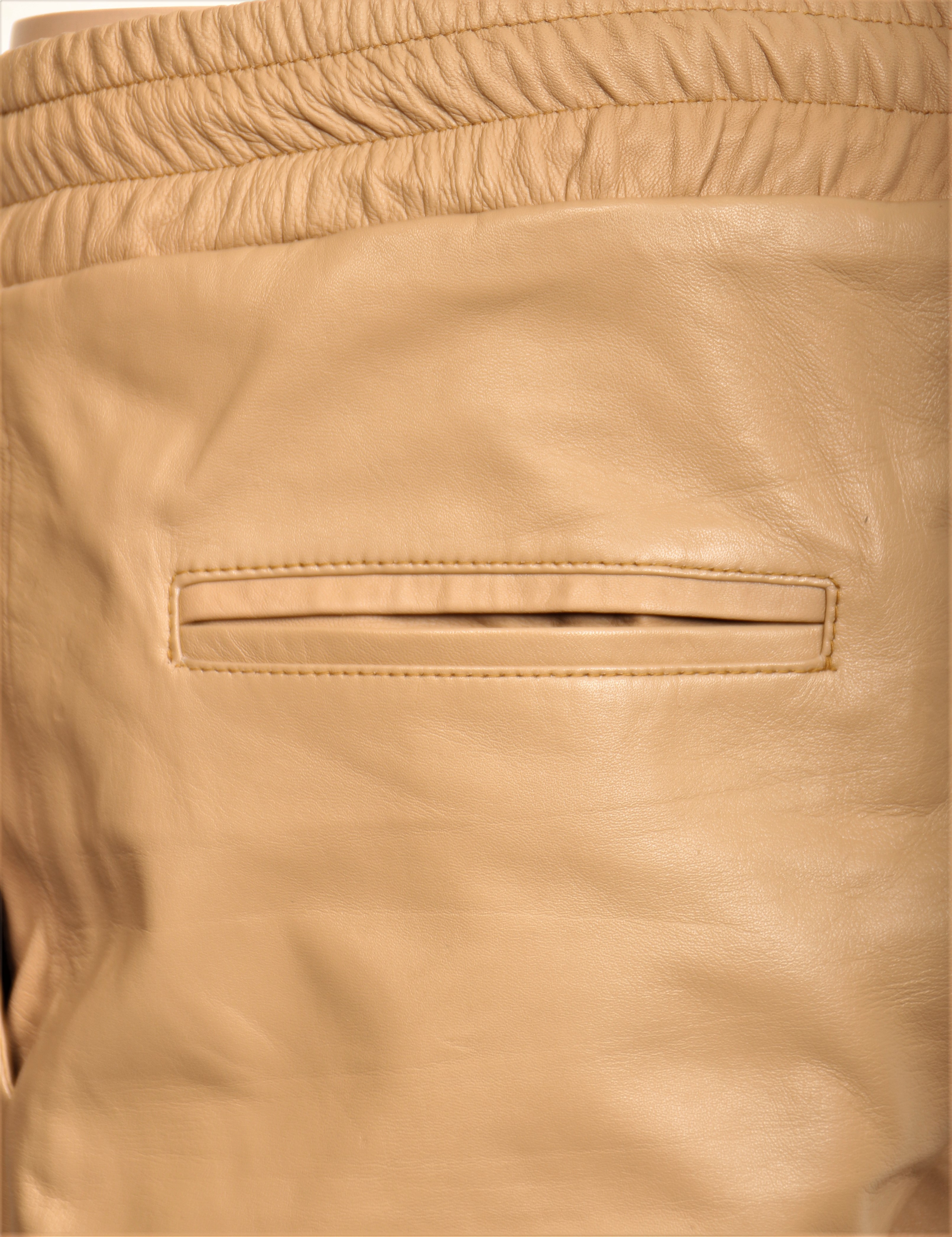 Jogginghose als Lederhose aus ECHT-Leder in beige