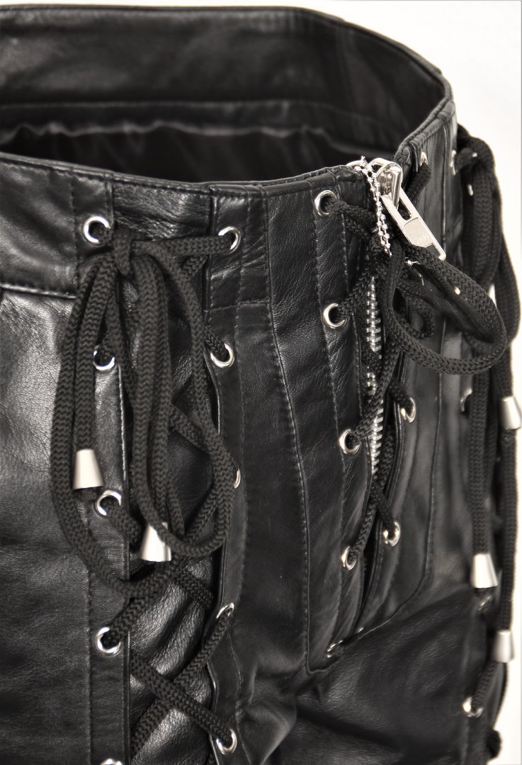 Leather trousers Biker-Trouser in genuine leather with lacing