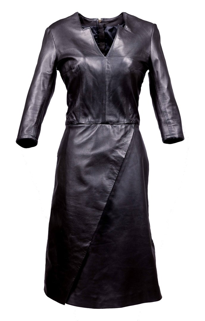 Lederkleid in ECHT-LEDER als Designer Kleid in schwarz