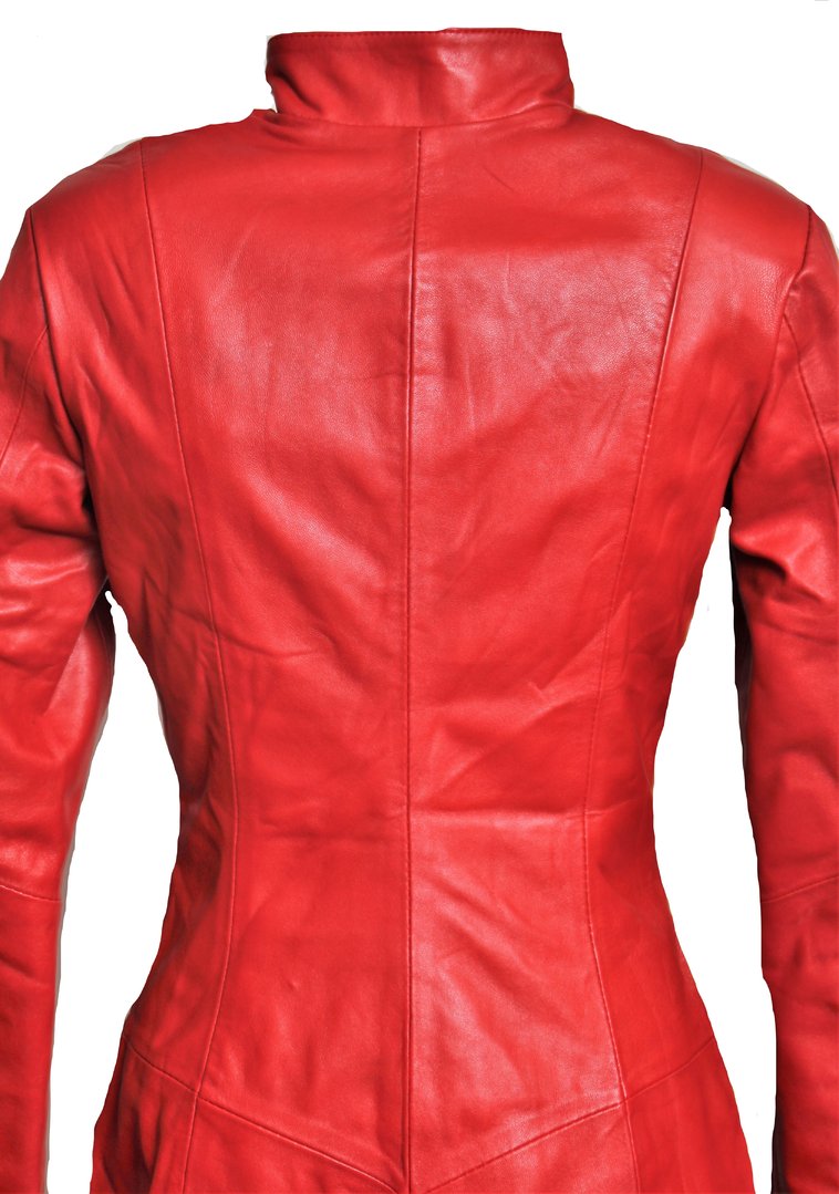 Ledermantel - Lederkleid aus ECHTLEDER mit Reißverschluss in rot