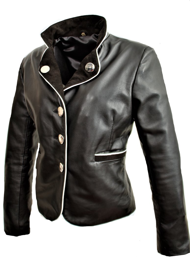 Leather Blazer in a noble Business Style in black