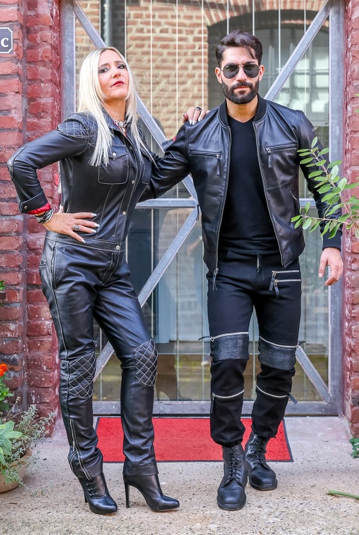 Jumpsuit Catsuit REAL LEATHER in Black