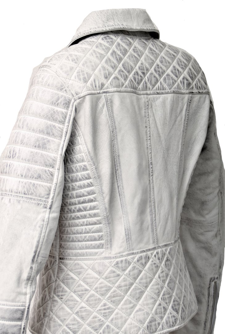 Lederjacke aus ECHT-Leder USED LOOK weiß für Männer