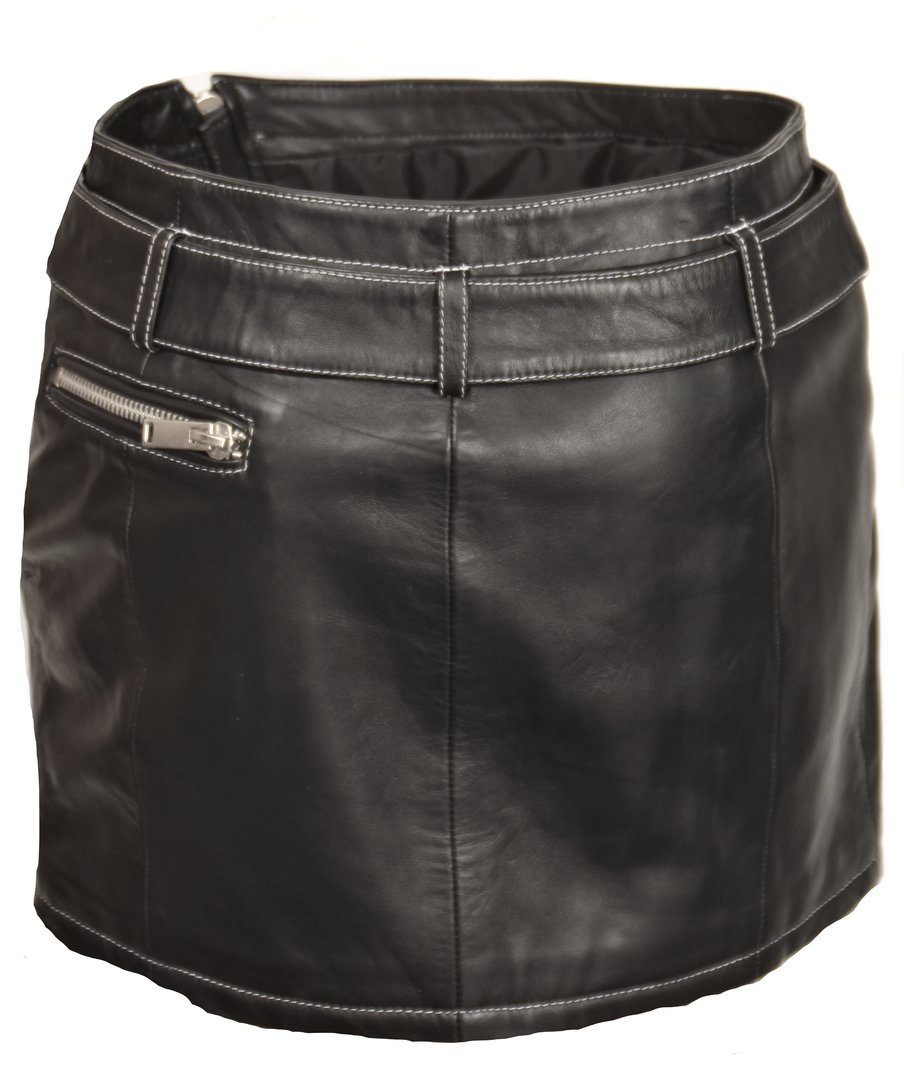 Minifalda de cuero AUTENTICO color negro