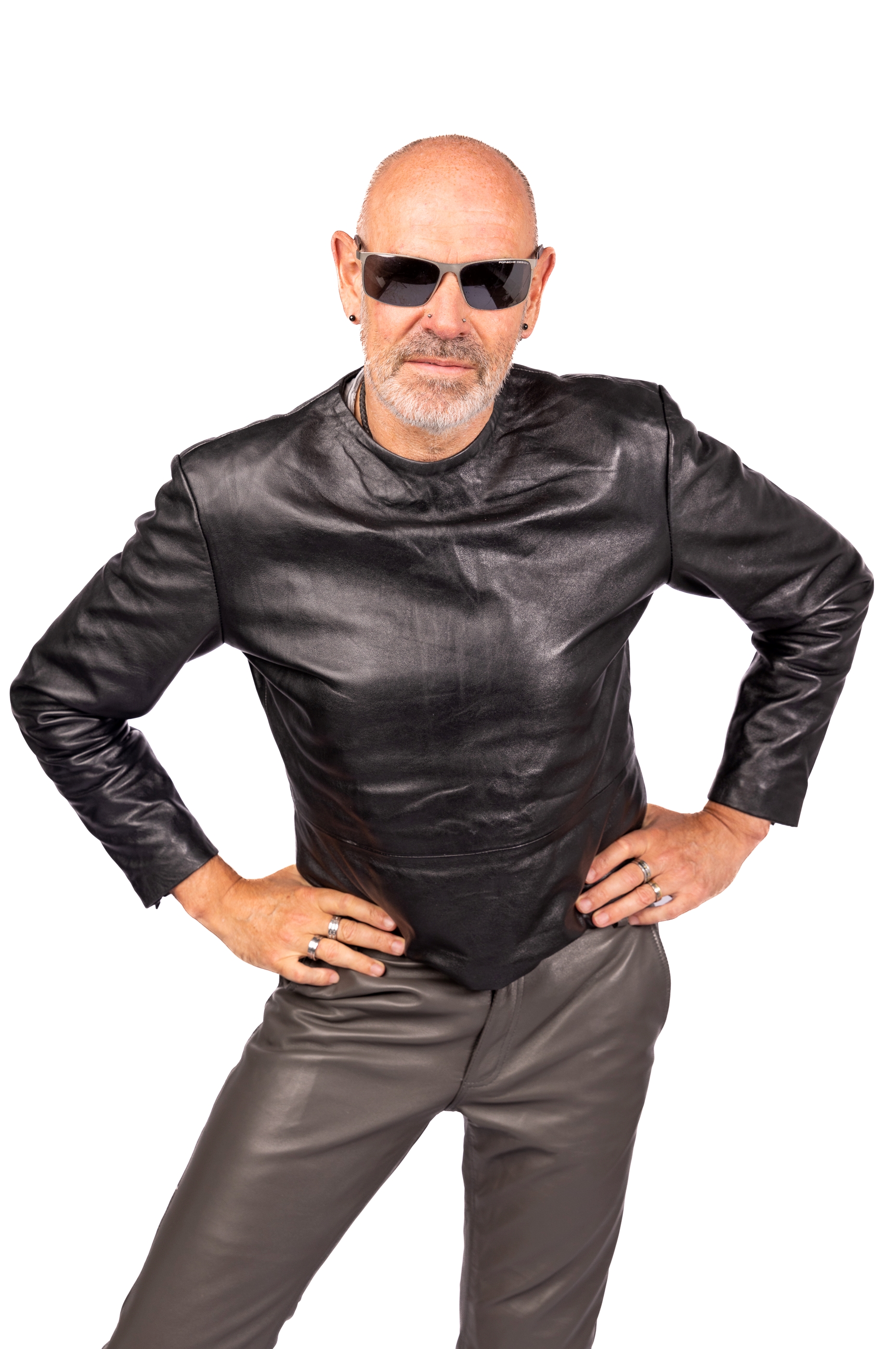 Leather-Shirt Leather-Pullover - GENUINE LEATHER for men