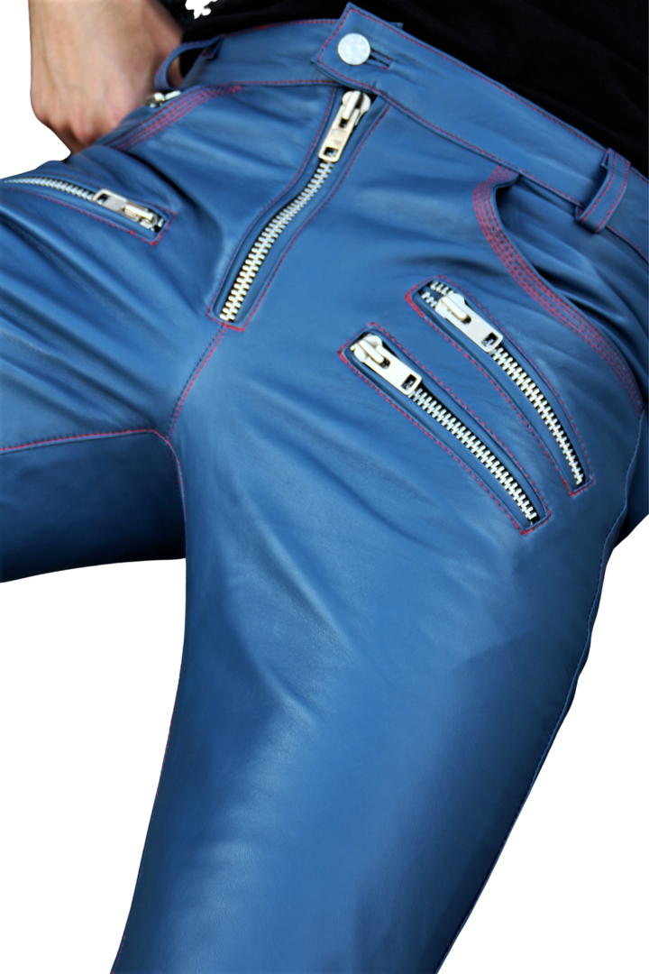 Lederhose aus ECHTLEDER  in blau für Männer