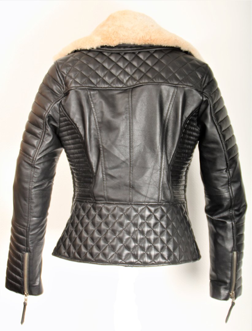 Biker Leather Jacket in GENUINE LEATHER Lamb Nappa for men