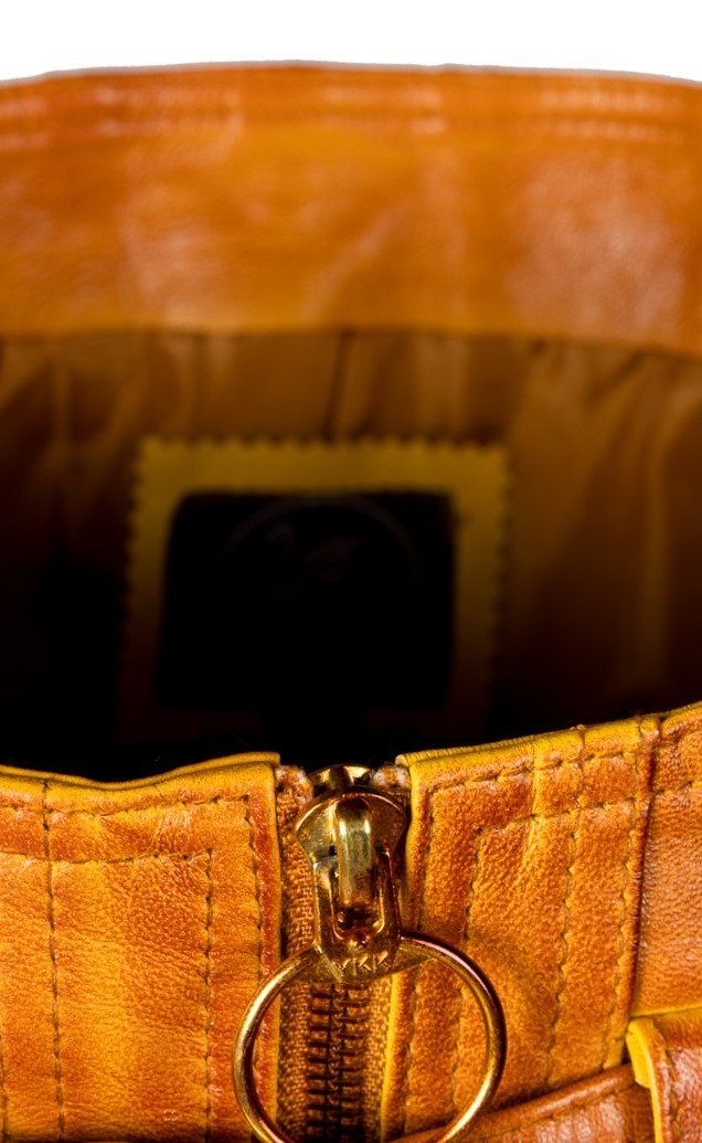 A-Style Lederrock in ECHT-Leder mit breitem Gürtel in cognac