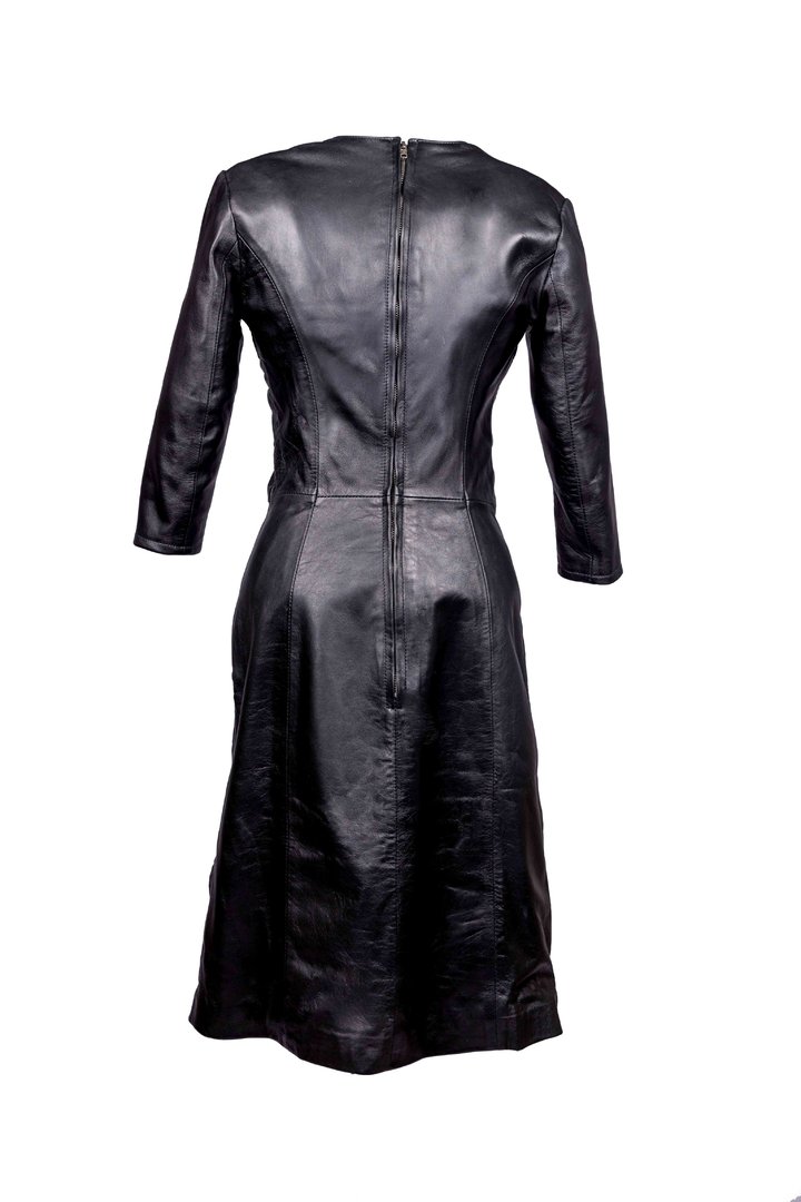 LEATHER dress in genuine leather as designer dress in black
