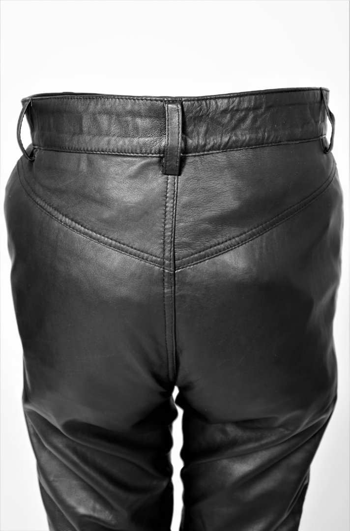 Chino broek zo nobel - echt leren broek zwart