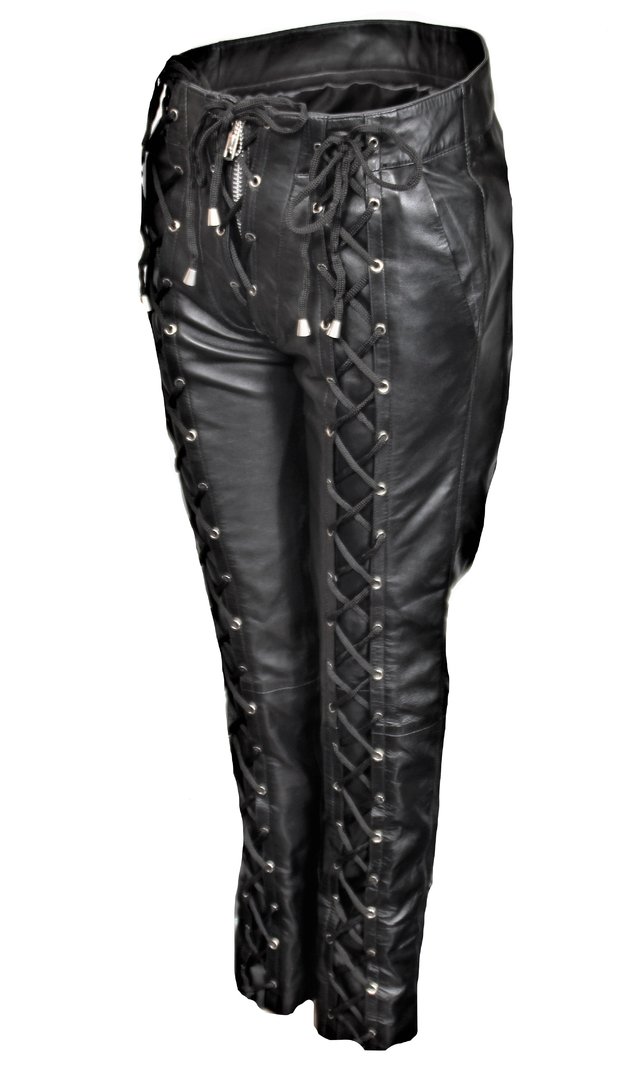Lederhose Biker-Hose aus ECHT Leder mit Schnürung
