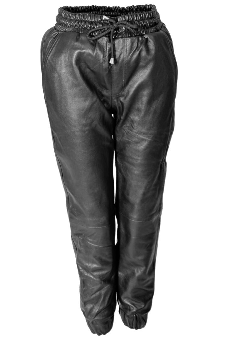 Jogging Trousers in GENUINE Leather in black