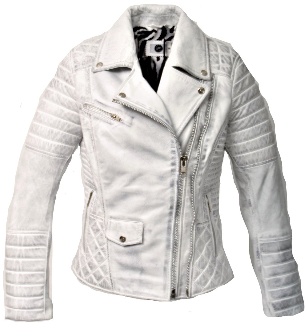 GENUINE Leather Jacket USED LOOK White for Men