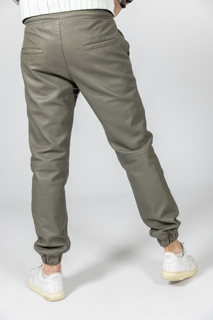 Lederhose Jogginghose aus ECHT-Leder grau