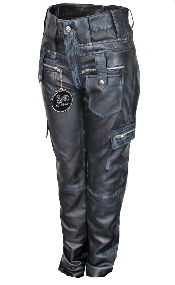 Pantalones de cuero - Estilo Cargo LOOK usados en cuero genuino