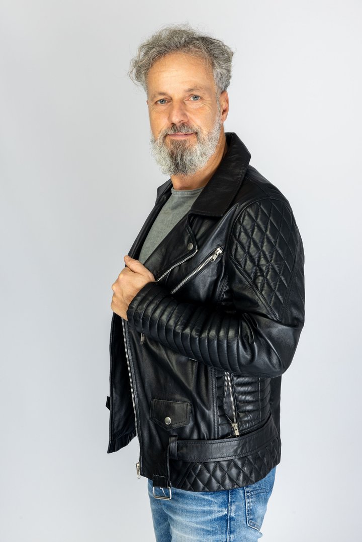 Leather Biker Jacket made of GENUINE LEATHER